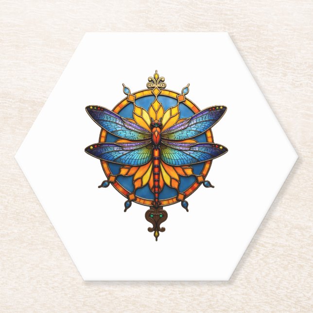 Mandala Dragonfly Luminous Sacred Geometry Spiritu Untersetzer (Vorderseite)