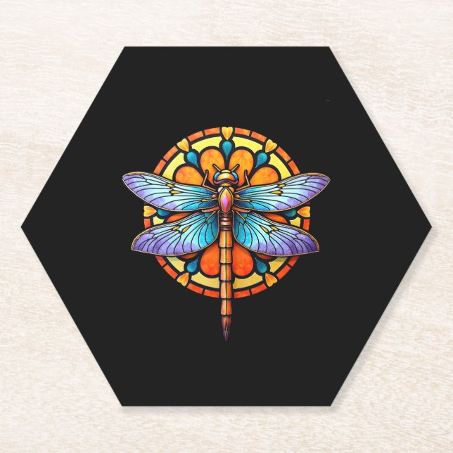 Mandala Dragonfly Luminous Sacred Geometry Spiritu Untersetzer (Vorderseite)