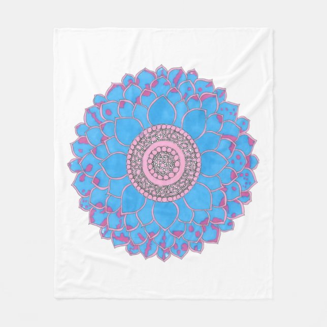 Mandala-Druck Fleecedecke (Vorderseite)