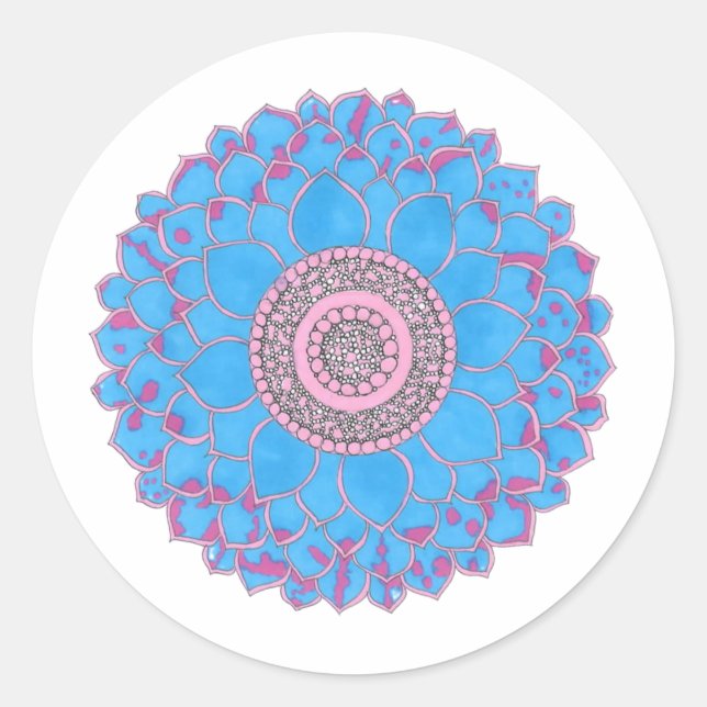 Mandala-Druck Runder Aufkleber (Vorderseite)
