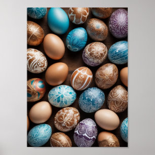 Mandala Egg - Intricate Boho Floral Design Poster