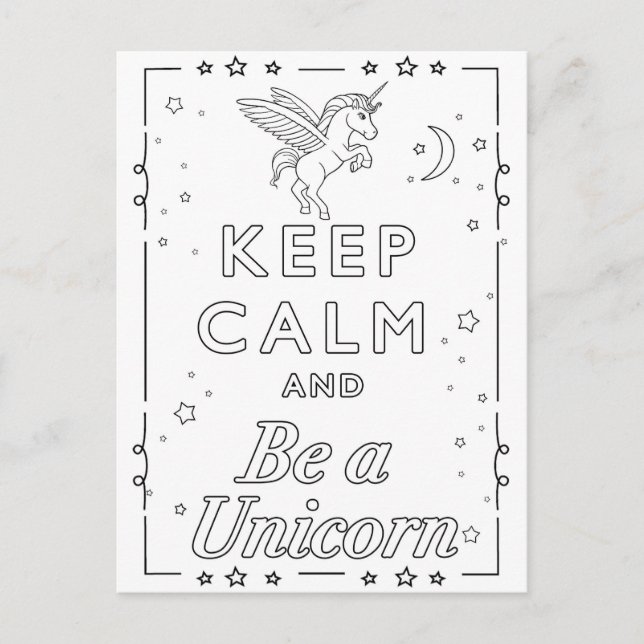 Mandala-Einhorn-Farbkarte Postkarte (Vorderseite)