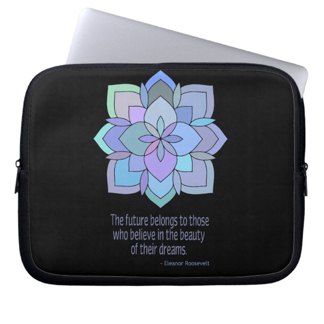 Mandala Eleanor Roosevelt Beauty Quote Laptopschutzhülle (Vorderseite)