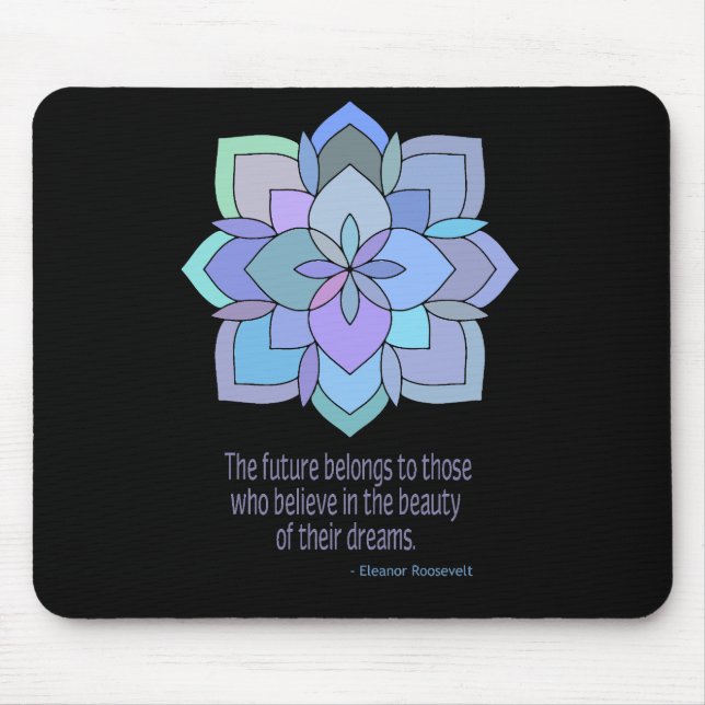 Mandala Eleanor Roosevelt Beauty Quote Mousepad (Vorne)