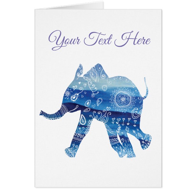 Mandala Elefant Art Postkarte (Vorne)