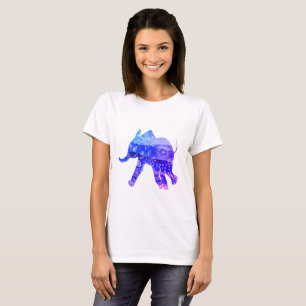 Mandala-Elefant Basic T-Shirt, Weiß T-Shirt