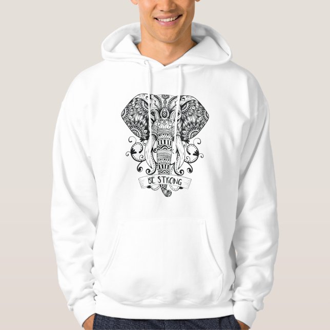 Mandala-Elefant Hoodie (Vorderseite)