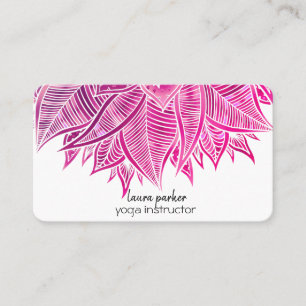 Mandala Elegant Boho Paisley Pink Piazza della Rif Visitenkarte