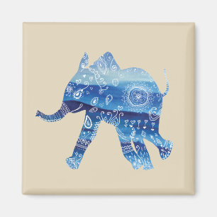 Mandala Elephant Art 5.1 Cm Square Magnet