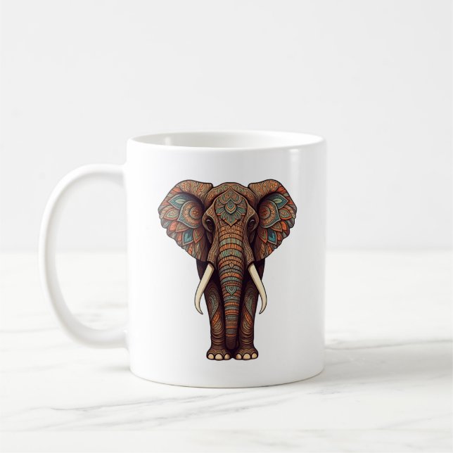 Mandala Elephant Design mug (Gauche)