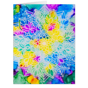 Mandala en encre d'alcool