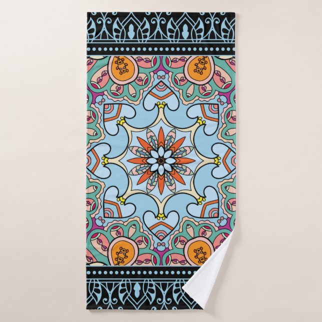 Mandala ethnique tribale sans couture motif (Serviette de bain)
