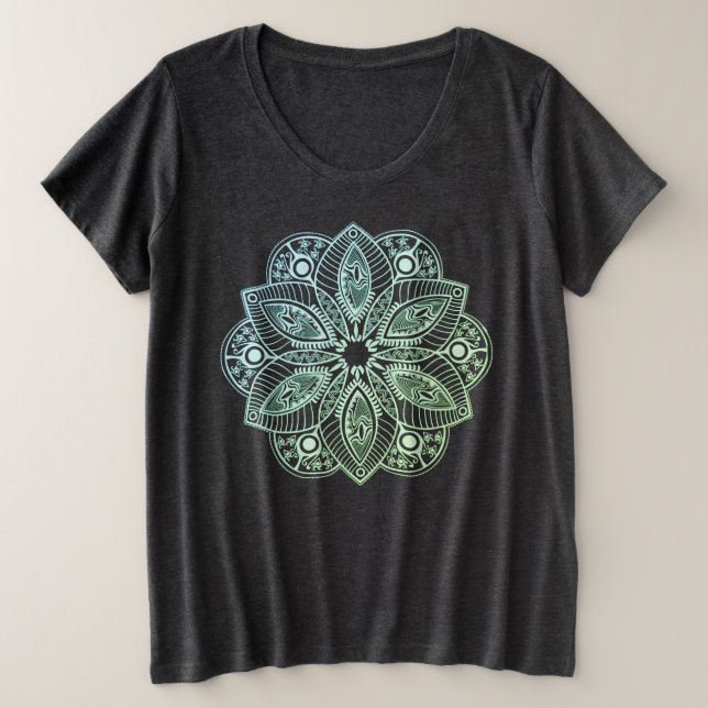 Mandala Exotic Tribal Green Gradient (Design devant)