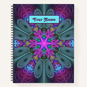 Mandala Farbige Fraktal-Kunst Kaleidoskop Eigener Notizbuch