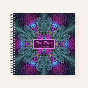 Mandala Farbige Fraktal Kunst Kaleidoskop Eigener Notizbuch
