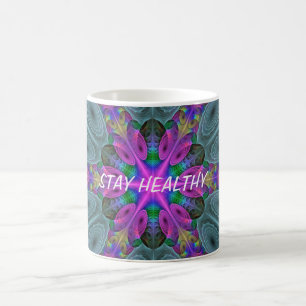 Mandala Farbige Schlagkräftige Fraktal Kunst Kalei Kaffeetasse