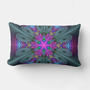 Mandala Farbige Schlagkräftige Fraktal Kunst Kalei Lendenkissen