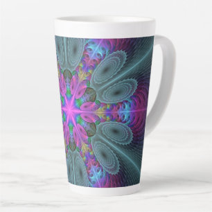 Mandala Farbige Schlagkräftige Fraktal Kunst Kalei Milchtasse