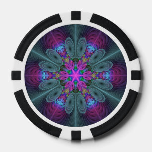Mandala Farbige Schlagkräftige Fraktal Kunst Kalei Pokerchips