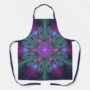Mandala Farbige Schlagkräftige Fraktal Kunst Kalei Schürze