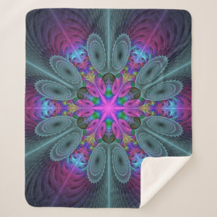 Mandala Farbige Schlagkräftige Fraktal Kunst Kalei Sherpadecke
