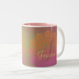 Mandala-Farbmonogramm Zweifarbige Tasse