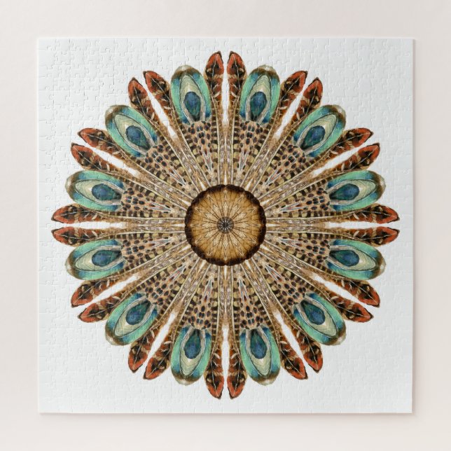 Mandala Feathers Watercolor: Natural Lace Design (Vertikal)
