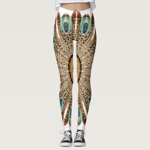 Mandala Feathers Watercolor: Natural Lace Design Leggings