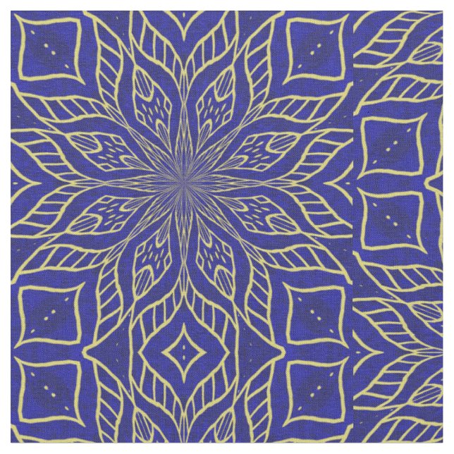 Mandala Fleur Dorée - Tissu (Fermer)