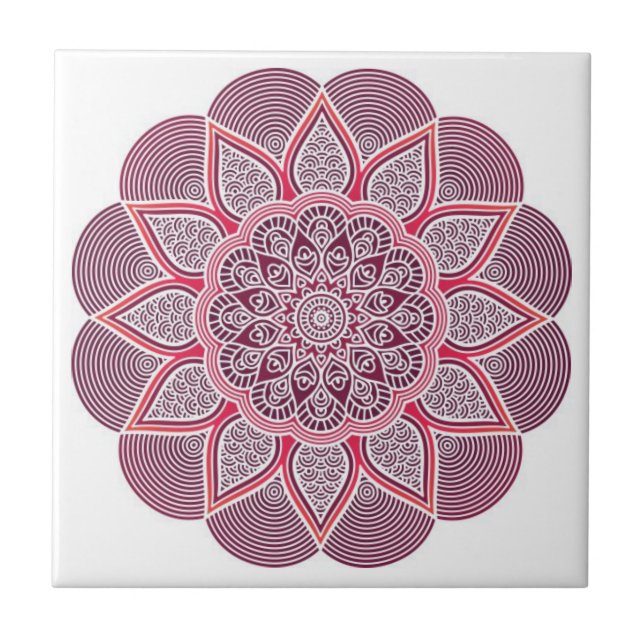 Mandala-Fliesen farbig Fliese (Vorderseite)