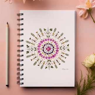 Mandala floral Art avec fleurs pressées par S. Fri