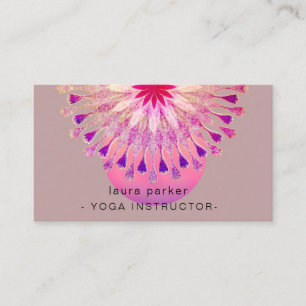 Mandala Floral Boho Massage Yoga Instructor Busine Visitenkarte
