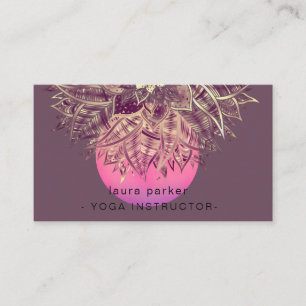 Mandala Floral Boho Massage Yoga Instructor Busine Visitenkarte
