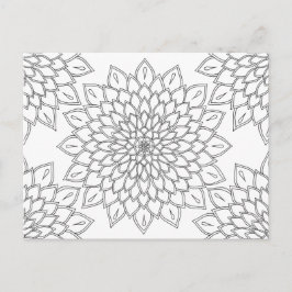 Mandala Floral Dhalia Muster Erwachsenenfarben Postkarte