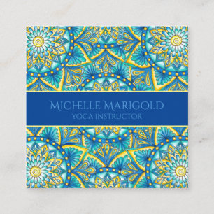 Mandala Floral Elegant Yoga Quadratische Visitenkarte