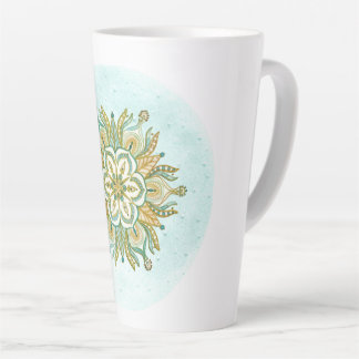 Mandala Floral Snowflakes Milchtasse