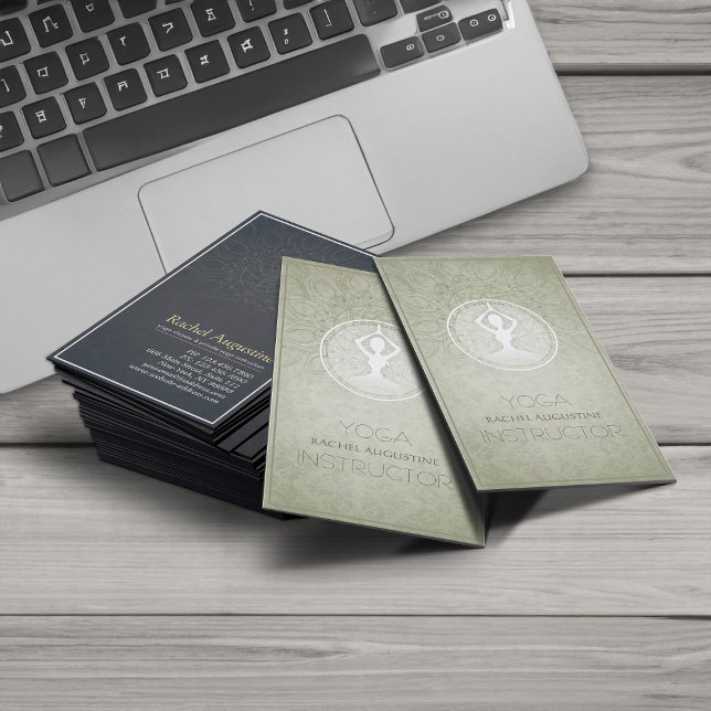 Mandala Floral Yoga Meditation Instructor Visitenkarte (Von Creator hochgeladen)