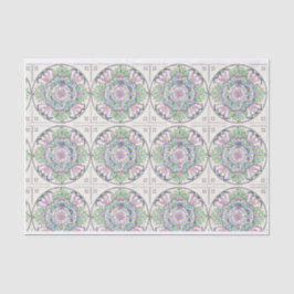 Mandala Floribunda Design auf Papiertaschentuch Seidenpapier
