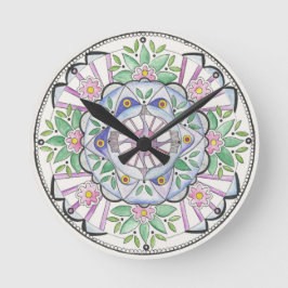 Mandala Floribunda Wall Clock Runde Wanduhr