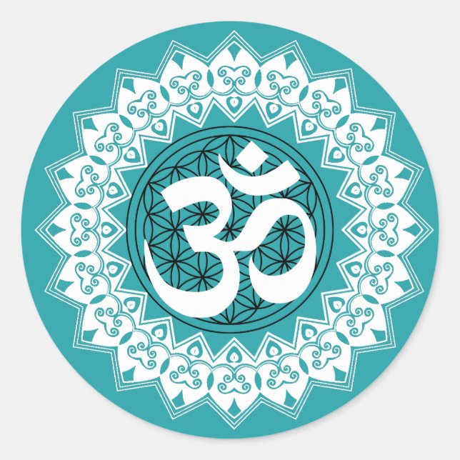 Mandala Flower of Life OM Sticker (Devant)