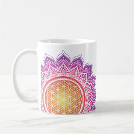 Mandala Flower of life sun rising Kaffeetasse