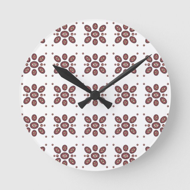 Mandala Flower Pattern Runde Wanduhr (Vorderseite)