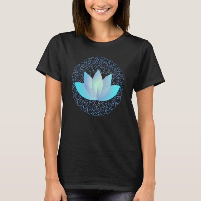 Mandala Flower Yoga Spiritual Geometry Graphic T-Shirt (Vorderseite)