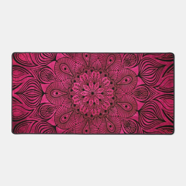 Mandala Flower Zen Cool brillant rose chaud (Recto)