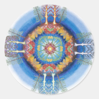 Mandala für die Bäume Runder Aufkleber