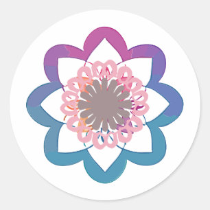 Mandala Gamut-Farbe Runder Aufkleber