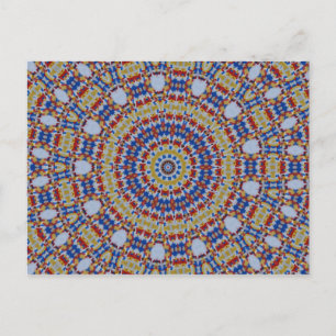 Mandala gelb blau postkarte