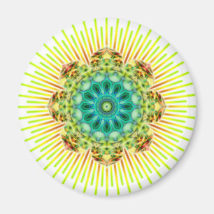 Mandala gelb grün   Erstellen Sie Ihren eigenen Hi Magnet