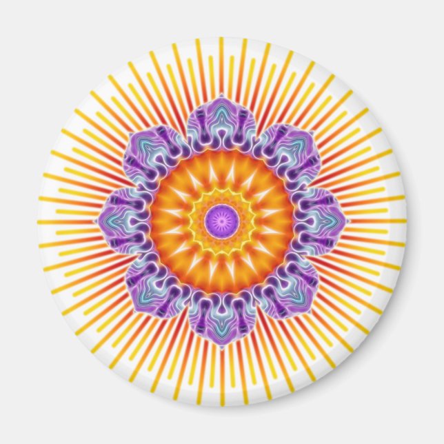 Mandala-Gelbviolett Magnet (Vorne)