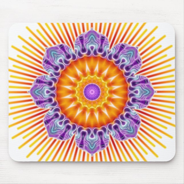 Mandala-Gelbviolett Mousepad (Vorne)
